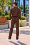 Men's Striped Detail Bicycle Collar Track Suit Set - 3