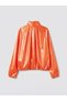 Özmarka New Season Red Gathered Detailed Stand Collar Girls' Coat - 4