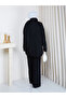 Women's Knitted Tricot Suit with Tie-Up Hairband and Pants - 7