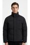 Men's Black Puffer Coat Stand Collar Zipper Pocket Plain Pattern Casual Winter Jjesoho Puffer Collar 12298861 - 6