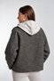 Women's Collared Lined Zipper Closure Cashmere Jacket/Mantle Cty-Abr-9057 - 3