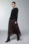 Patterned Black Dress with Belt Detail 0522 - 5