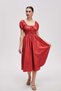Solid Square Neck Midi Dress