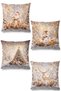 Double-Sided Printed Crystal Christmas Patterned Set of 4 Suede Throw Pillow Covers - New Year - Christmas - 4