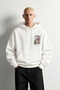 Men's Şahin Patch Printed Oversize Hooded Sweatshirt - 2