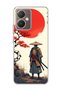 Vivo Y27 Compatible Samurai Red Sun Maple Printed Transparent Phone Case