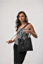 Women's Large Shoulder Bag with Mirror Charm Detail, Stylish Daily Handbag, Black 18347 - 2