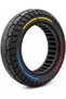 10x2.50-6.5 Solid Honeycomb Electric Scooter Tire, 60/70-6.5 Airless Replacement Tire, Puncture Proof Anti-Skid Shock Absorbing Rubber Tyre for Front & Rear E-Scooter Wheels