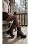 Side Zipper, Lace-Up, High Sole, Front Belt Detail, Women's Long Boots - 6