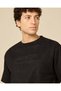 Men Black Plain Suede Finish T-Shirt - 4