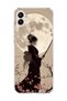 Samsung Galaxy A06 Compatible Geisha Full Moon Printed Transparent Phone Case