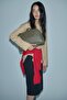 Red Nomi Knitwear Waist Belt - 2