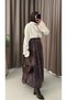 Ceylan Desen Bambi Chiffon Skirt - 1121 - Brown - 2