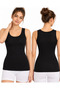 Özten 3-Piece Women's Cotton Heart Patterned Thick Strap Tank Top Set - 2