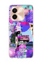 Vivo Y28 Compatible Purple Sculpture Palm Printed Transparent Phone Case