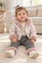 Baby Girl 3 Piece Set Plush Detailed Hooded Shiny Coat Printed Top Patterned Trousers Ak1019 - 6