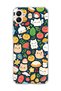 Samsung Galaxy A04 Compatible Cat Fruit Navy Blue Printed Transparent Phone Case