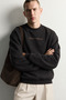 Men's Oversized Sweatshirt with Back Print and Embroidery - 3