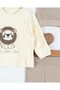 Newborn Baby Boy Süzene Lion Embroidered 3-Piece Bodysuit Set with Gloves and Hat - 3