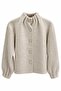 Drawstring Collar Buttoned Cardigan