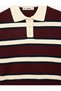 Comfortable Fit Buttoned Long Sleeve Polo Collar Striped Knitwear Sweater - 5
