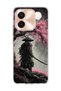 Vivo Y28 Compatible Samurai Full Moon Printed Transparent Phone Case