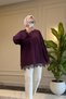 6746 - Comfortable, Loose Basic Modal Soft Fabric Lace Women's Long Sweatshirt - 2