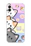 Samsung Galaxy A06 Compatible Cute Cats Pastel Printed Transparent Phone Case
