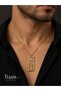 Bismillahirrahmanirrahim Written Kufi Steel Necklace with Lacquer Plated Chain Spiritual Necklace - 2