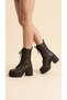 Side Zipper, Lace-Up, High Sole, Front Belt Detail, Women's Long Boots - 5