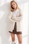 Women's Stone Block Patterned Soft Textured Casual Knitwear Cardigan Hrk-19000512 - 3