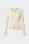 Cream Double Layer Ribbed Knitwear Cardigan - 4