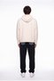 Men's Hooded Knitwear with Kangaroo Pocket, Ecru - 5