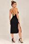 Slit Backless Mini Stylish Dress with Tie Detail - 3