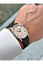 Special Design Brown Color Sapphire Crystal Glass Slim Original Leather Cord Men's Wristwatch 1310Qnt - 2