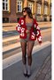 Red and White Daisy Patterned Sports Cardigan - 2