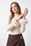 Fur Sleeve Blouse 4593 - Ecru