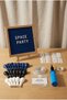 Space Themed Birthday Decoration Classic Set Dark Blue Felt Letter Board with Stand and Pump Balloon Chain - 3