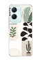 Vivo Y18 Compatible Leaf Cactus Banner Printed Transparent Phone Case