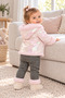Baby Girl 3 Piece Set Plush Detailed Hooded Shiny Coat Printed Top Patterned Trousers Ak1019 - 6
