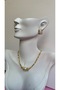 Gold Rectangular Earrings with Pearl Detail
