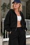 Teen Women's Burgundy Hooded Zippered Ribbed Soft Sweatshirt - 2