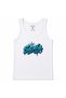Salmiya Kuwait Men's Graphic Printed Tank Top - Blue Crown Urban Graffiti Design