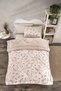 Single Person Double Sided |   Lux Welsoft |   Elit Yorgan |   Soft Fleece Quilt and Pillowcase |   Ethnic Spring Pattern Beige