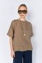 Women's Linen Blouse with Back Detail, Linen Women's Blouse, Mink Color Linen Blouse