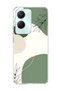 Vivo Y18 Compatible Green Abstract Leaf Printed Transparent Phone Case