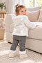 Baby Girl 3 Piece Set Plush Detailed Hooded Shiny Coat Printed Top Patterned Trousers Ak1019 - 6