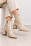 Women's Pointed Toe Zippered Block Heeled Stylish Ankle Boots