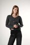 Women's Wide Crew Neck Four Button Jazz Fabric Long Sleeve Cardigan Cty-Abr-7668 - 4