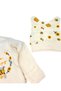 Newborn Baby Girl Bee Printed 3-Piece Bodysuit Set with Gloves and Hat - 4
